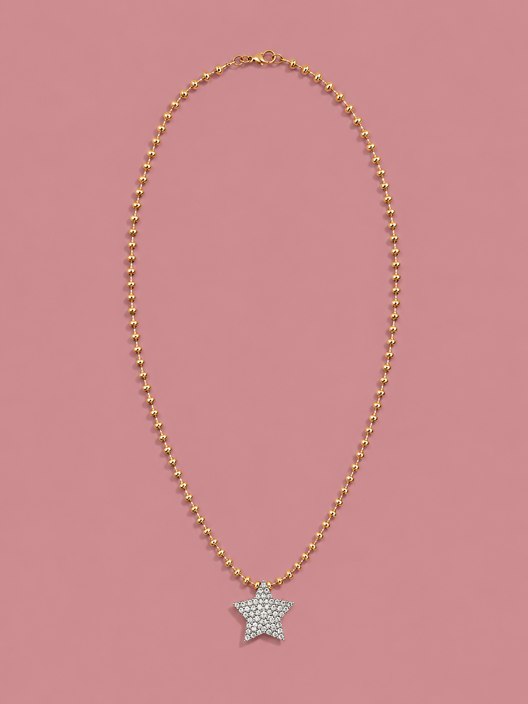 Removable Star Charm Beaded Necklace