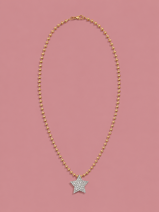 Removable Star Charm Beaded Necklace