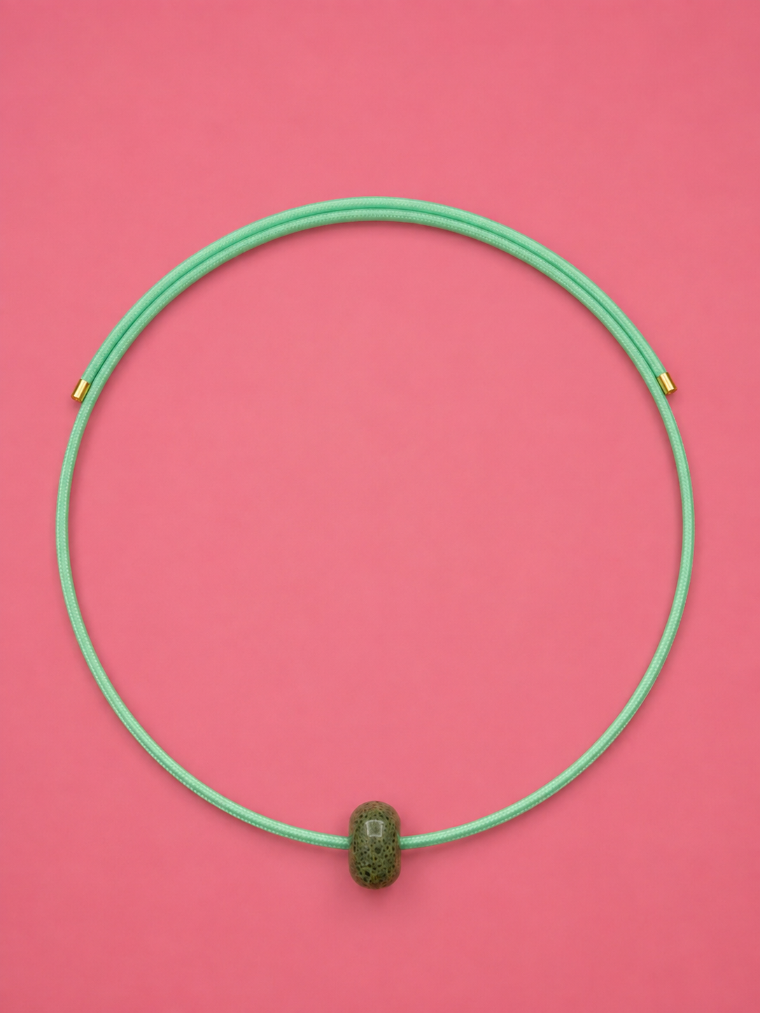 Olive Speckled Ceramic Bead