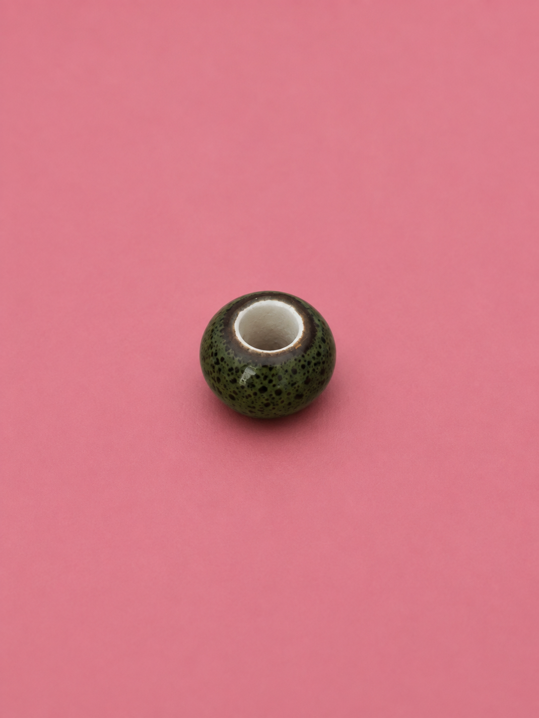 Olive Speckled Ceramic Bead