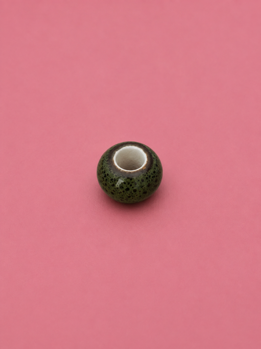 Olive Speckled Ceramic Bead