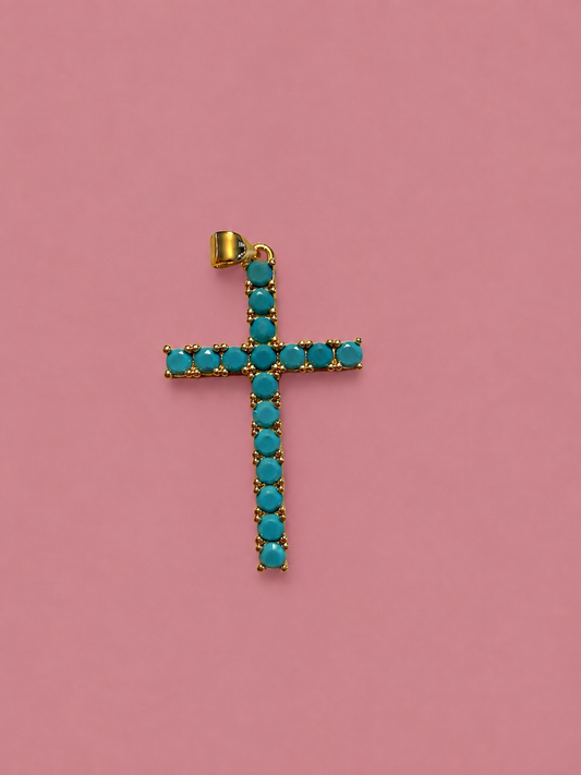 Turquoise Cross Charm