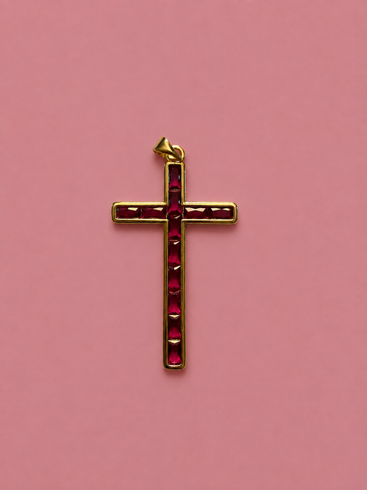 Pink Cross Charm