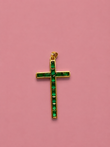Emerald Cross Charm