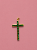 Emerald Cross Charm