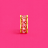 Pink Baguette CZ Charm