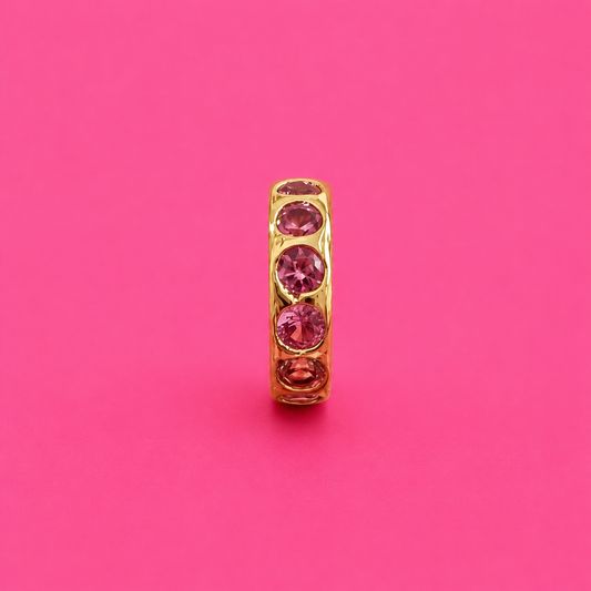 Pink Round CZ Charm