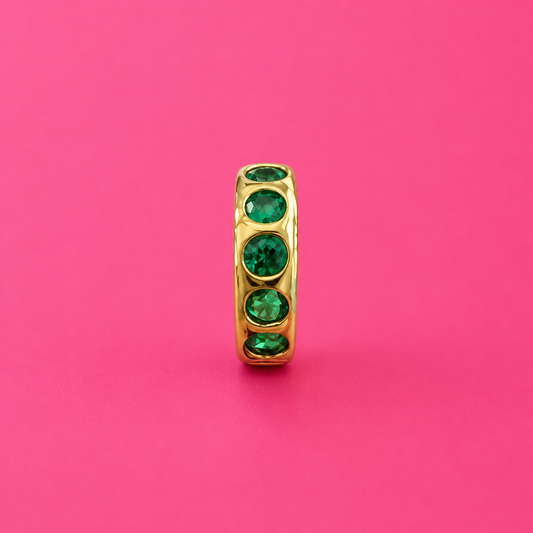 Green Round CZ Charm