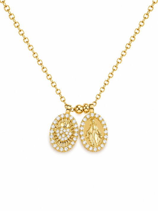 Sacred Duo 925 Sterling Silver Necklace