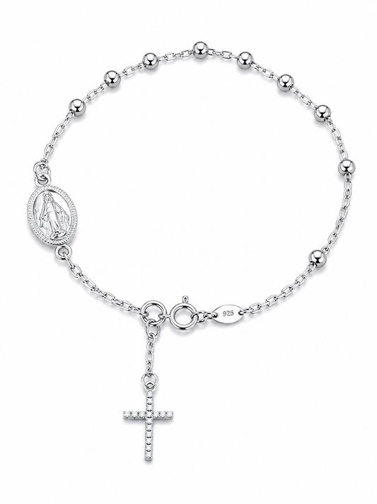 Miraculous Medal & Cross Bracelet