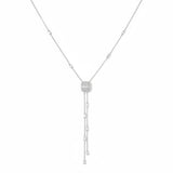 Double Baguette Lariat Necklace