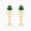 Fish Malachite Drop Earrings