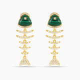 Fish Malachite Drop Earrings