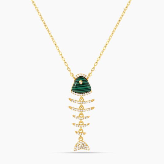 Elevated Fish Malachite Necklace