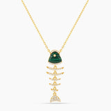 Elevated Fish Malachite Necklace