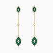 Elevated drop eye earrings malachite