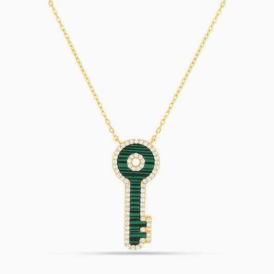 Elevated Key Malachite Necklace