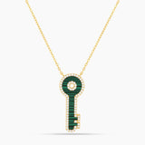 Elevated Key Malachite Necklace