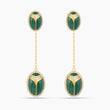 Elevated Scarab Malachite Drop Earrings