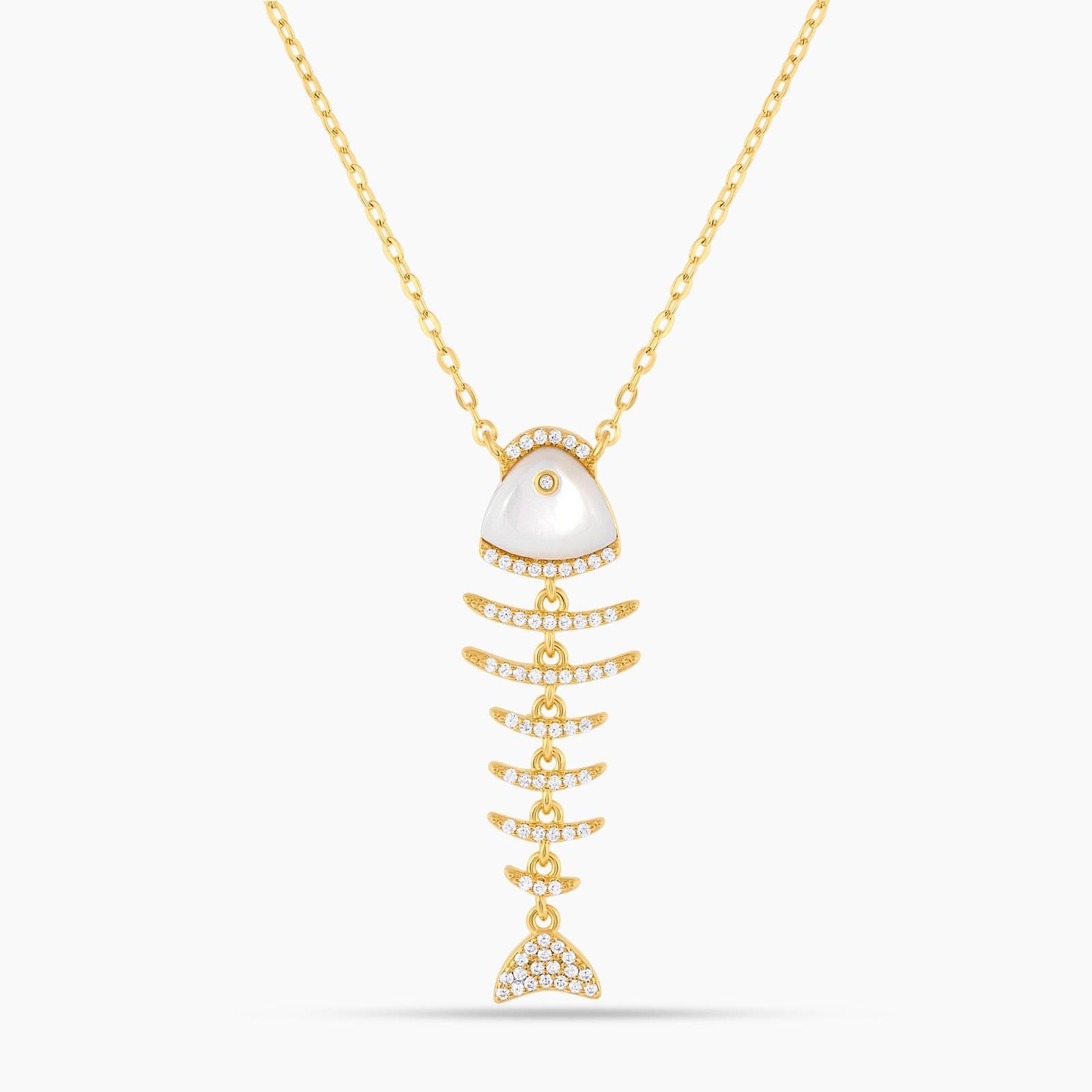 Elevated Fish Mother of Pearl Necklace