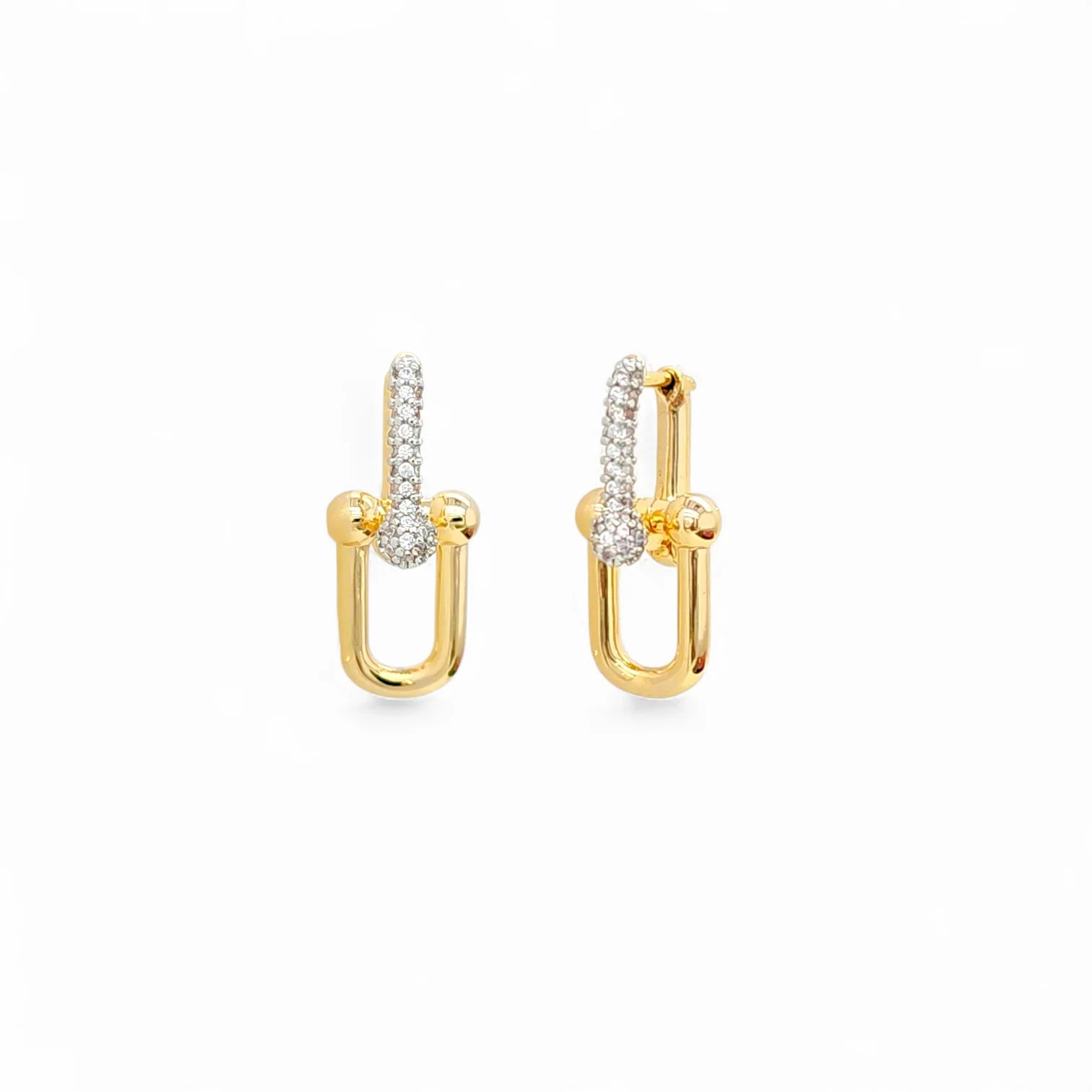 Earring U Link | 18K gold plated | Italian craftsmanship | Cubic zirconia