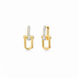 Earring U Link | 18K gold plated | Italian craftsmanship | Cubic zirconia
