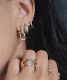 Earring U Link | 18K gold plated | Italian craftsmanship | Cubic zirconia