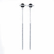 Pavé Drop Bar Earrings Sterling Silver