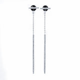 Pavé Drop Bar Earrings Sterling Silver