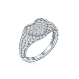 925 Sterling Silver Heart Pinky Ring