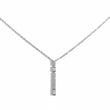 Single Linear Baguette Bezel Pave Necklace