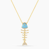 Elevated Fish Turquoise Necklace