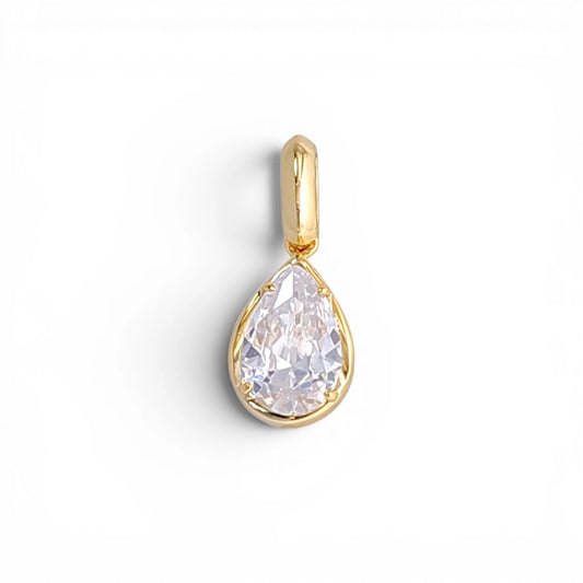 Pear-Cut Bezel Pendant | 18 Karat Gold Plated | Italian Craftsmanship