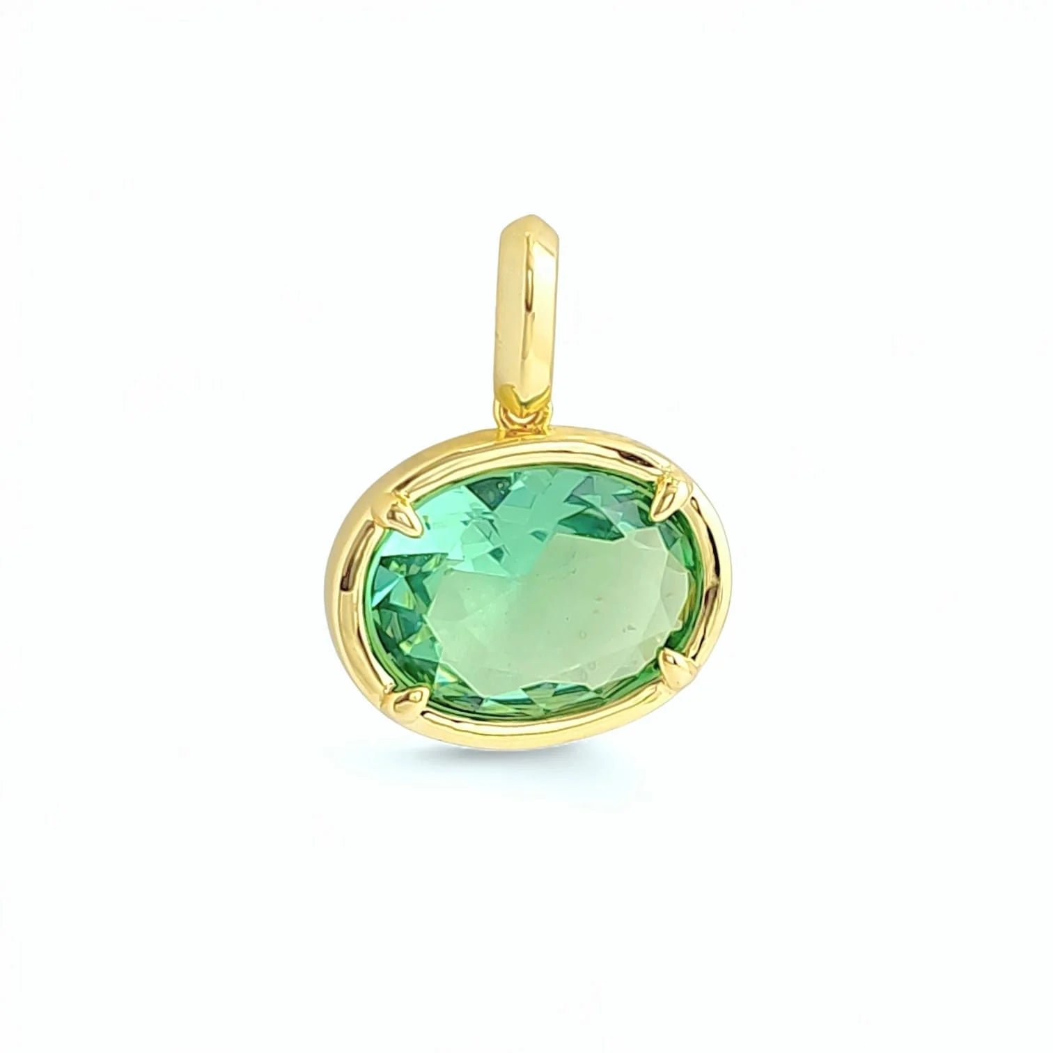 Oval shaped stone + vessel pendant | 18k gold plated | Italian craftmanship