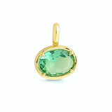 Oval shaped stone + vessel pendant | 18k gold plated | Italian craftmanship