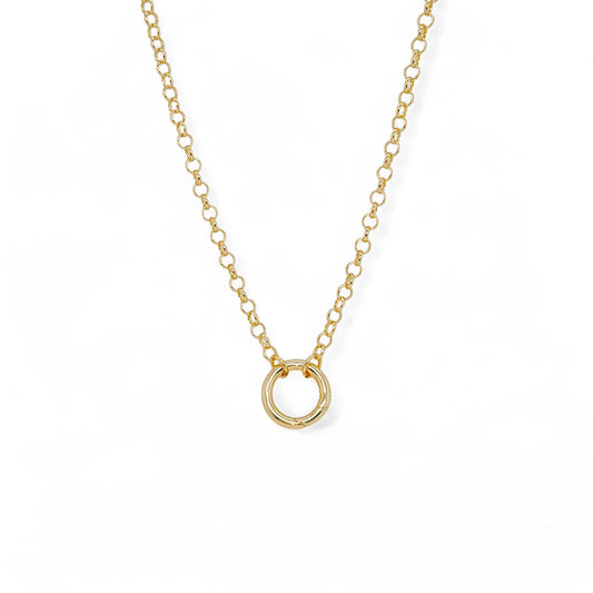 Necklace rolo with front clasp | 18k gold plated brass | Italian craftmanship