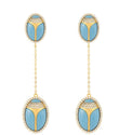 Elevated Scarab Turquoise Drop Earrings