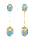 Elevated Scarab Turquoise Drop Earrings